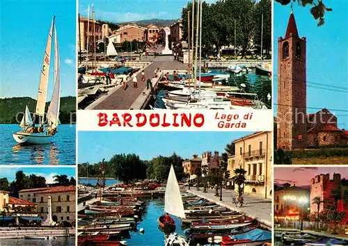 AK / Ansichtskarte Bardolino_Lago_di_Garda Hafen Segelboot Kirche Bardolino_Lago_di_Garda