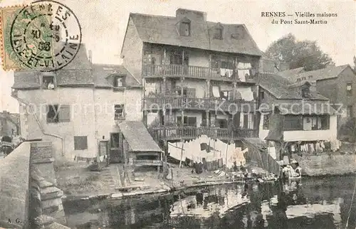 AK / Ansichtskarte Rennes_Ille et Vilaine Vieilles maisons du Pont Saint Martin 