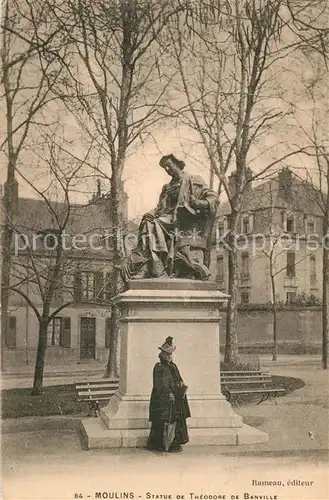 AK / Ansichtskarte Moulins_Allier Statue de Theodore de Banville Moulins Allier