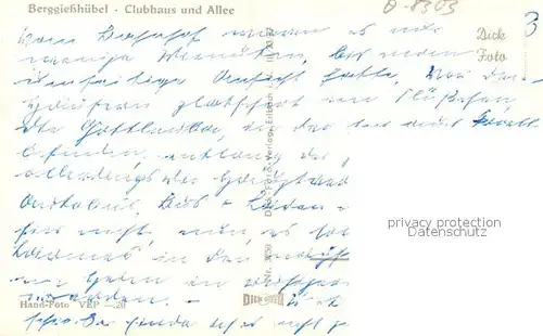 AK / Ansichtskarte Berggiesshuebel Clubhaus und Allee Berggiesshuebel