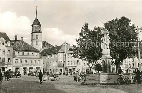 AK / Ansichtskarte Bischofswerda Paradiesbrunnen auf dem Altmarkt Bischofswerda