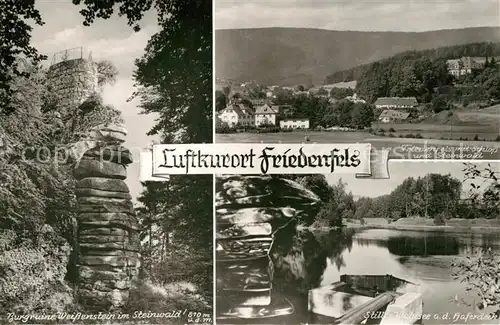 AK / Ansichtskarte Friedenfels Burgruine Weissenstein im Steinwald Schloss Waldsee Friedenfels