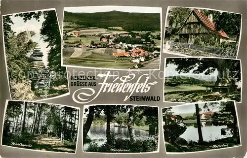 AK / Ansichtskarte Friedenfels Weissenstein Panorama Waldkapelle Waldfreibad Haferdeck Alte Bruecke Wendenhaus Friedenfels