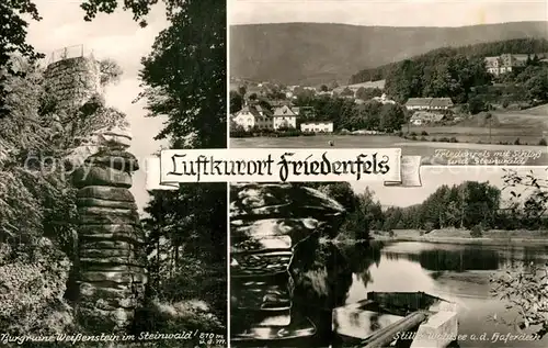 AK / Ansichtskarte Friedenfels Burgruine Weissenstein im Steinwald Schloss Waldsee an der Haferdeck Friedenfels