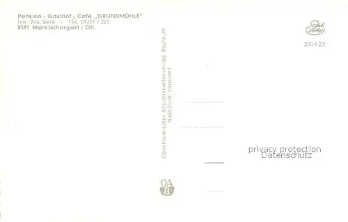 AK / Ansichtskarte Marktschorgast Pension Gasthof Grundmuehle Marktschorgast