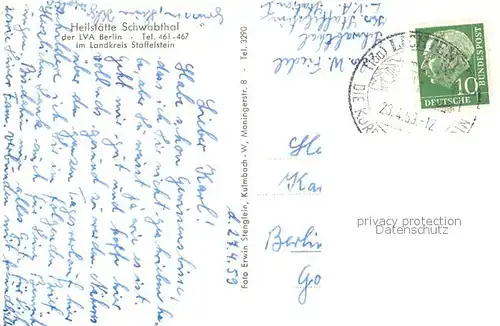 AK / Ansichtskarte Schwabthal Heilstaette Schwabthal der LVA Berlin Schwabthal