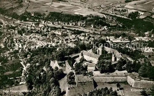 AK / Ansichtskarte Kronach_Oberfranken Fliegeraufnahme mit Veste Rosenberg Kronach Oberfranken