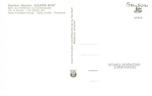 AK / Ansichtskarte Guttenberg_Oberfranken Gasthof Goldene Rose Guttenberg Oberfranken