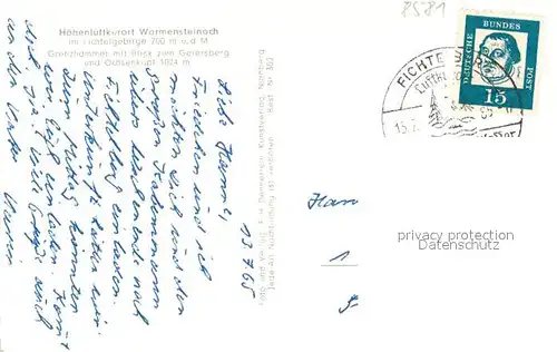 AK / Ansichtskarte Warmensteinach Panorama Warmensteinach