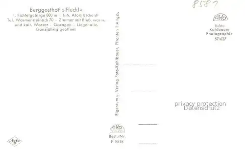 AK / Ansichtskarte Warmensteinach Berggasthof Fleckl Warmensteinach