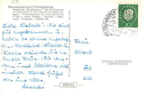AK / Ansichtskarte Warmensteinach Waldhotel Pfeiferhaus Warmensteinach