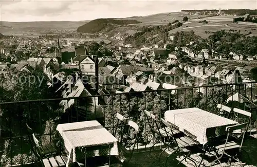 AK / Ansichtskarte Kronach_Oberfranken Festungs Gaststaetten Terrasse Panorama Kronach Oberfranken