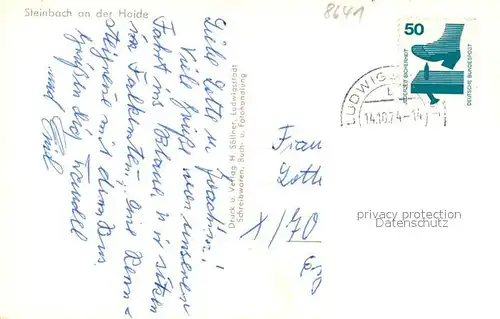 AK / Ansichtskarte Steinbach_Haide Ortsansicht Teich Steinbach Haide
