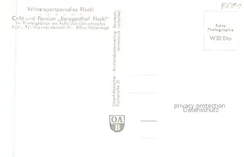 AK / Ansichtskarte Fleckl Cafe Pension Berggasthof Fleckl Winterpanorama Fleckl