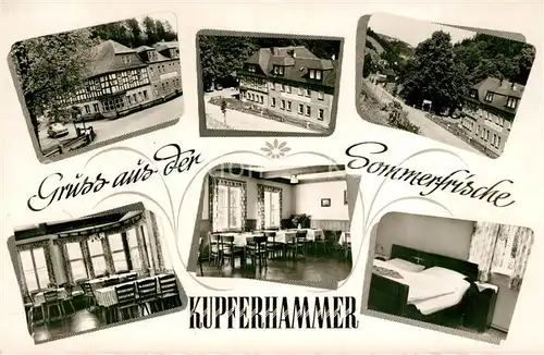 AK / Ansichtskarte Lauenstein_Oberfranken Gasthaus Kupferhammer Gastraeume Zimmer Lauenstein_Oberfranken