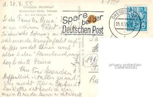 AK / Ansichtskarte Kirnitzschtal Gaststaette Waldhaeusl Kirnitzschtal