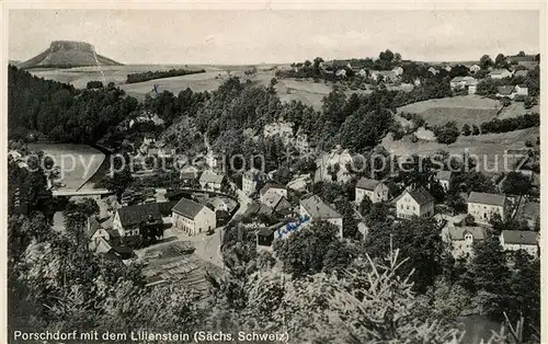 AK / Ansichtskarte Porschdorf mit dem Lilienstein Porschdorf