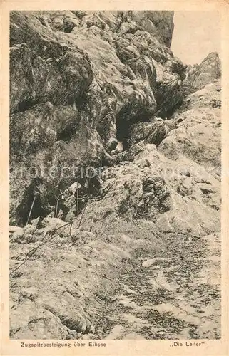 AK / Ansichtskarte Bergsteigen_Klettern Zugspitze Leiter  