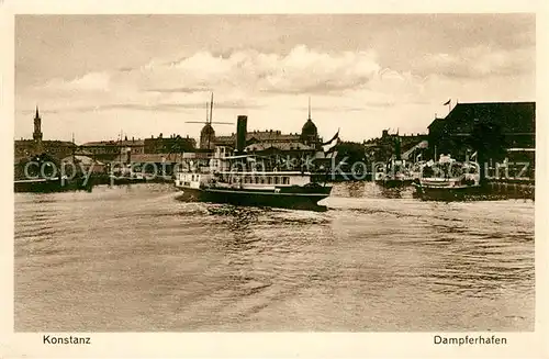 AK / Ansichtskarte Dampfer_Seitenrad Konstanz Dampferhafen  