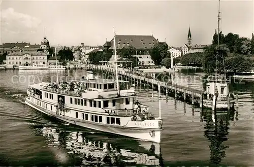 AK / Ansichtskarte Motorschiffe Augsburg Konstanz Bodensee Hafen Konzil  