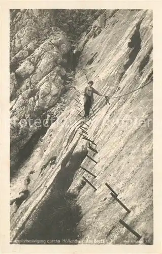 AK / Ansichtskarte Bergsteigen_Klettern Zugspitze H?llenthal Am Brett  