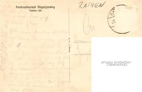 AK / Ansichtskarte Rathen_S?chsische Schweiz Parkrestaurant Vogelgesang 