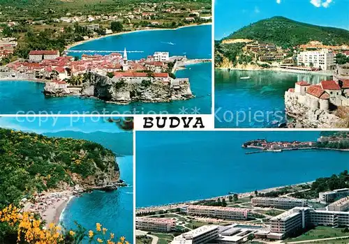 AK / Ansichtskarte Budva Kuestenpanorama Hotels Ferienanlagen Fliegeraufnahme Budva
