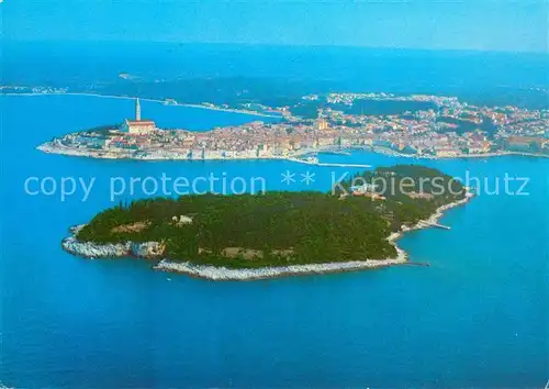 AK / Ansichtskarte Rovinj_Rovigno_Istrien Landzunge Insel Fliegeraufnahme 