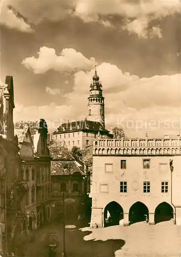 AK / Ansichtskarte Cesky_Krumlov Rathaus Schlossturm Cesky Krumlov