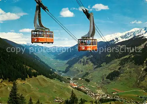 AK / Ansichtskarte Disentis_GR Luftseilbahn Landschaftspanorama Buendner Oberland Alpen Disentis GR