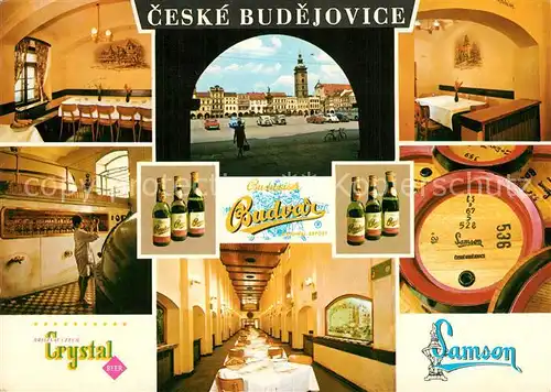 AK / Ansichtskarte Ceske_Budejovice Marktplatz Brauerei Gaststaette Ceske Budejovice