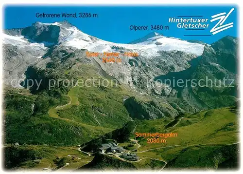 AK / Ansichtskarte Hintertux_Zillertal Sommer  und Wintersportplatz Tuxer Ferner Zillertaler Alpen Fliegeraufnahme Hintertux_Zillertal