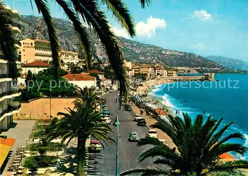 AK / Ansichtskarte Menton_Alpes_Maritimes La Promenade et la plage Cote d Azur Menton_Alpes_Maritimes