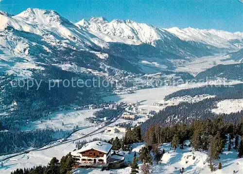 AK / Ansichtskarte St_Moritz_GR Bergrestaurant Hahnensee Blick ins Oberengadin Alpenpanorama Fliegeraufnahme St_Moritz_GR