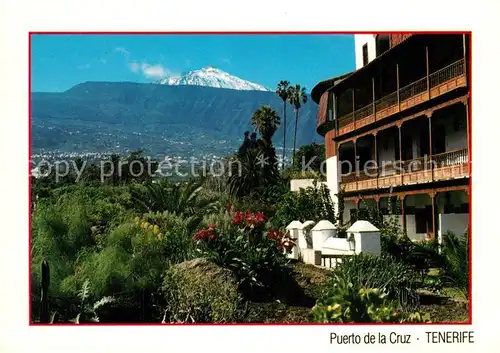 AK / Ansichtskarte Puerto_de_la_Cruz Hotel Blick zum Vulkan Teide Puerto_de_la_Cruz