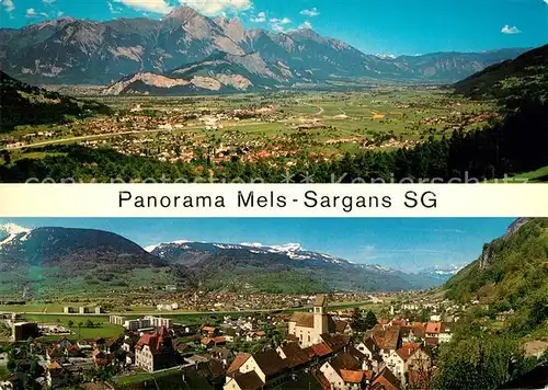 AK / Ansichtskarte Mels Panorama Mels Sargans Alpen Mels