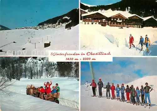 AK / Ansichtskarte Obertilliach Wintersportplatz Alpen Pferdeschlitten Skischule Obertilliach