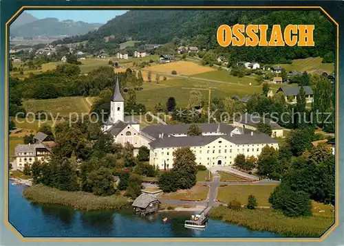 AK / Ansichtskarte Ossiach Stiftskirche ehemalige Benediktinerabtei Fliegeraufnahme Ossiach
