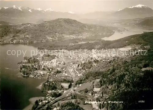 AK / Ansichtskarte Krumpendorf_Woerthersee Alpenpanorama Fliegeraufnahme Krumpendorf Woerthersee