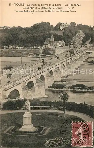 AK / Ansichtskarte Tours_Indre et Loire Pont de pierre et la Loire Tours Indre et Loire