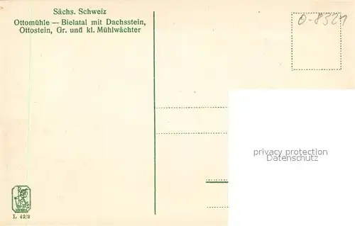 AK / Ansichtskarte Bielatal Ottomuehle mit Dachsstein Ottostein Gr und Kl Muehlwaechter Bielatal