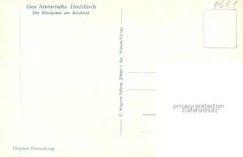 AK / Ansichtskarte Hochkirch_Sachsen Kirche mit Blutgasse 