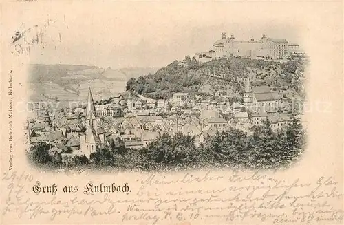 AK / Ansichtskarte Kulmbach Stadt mit Plassenburg Kulmbach