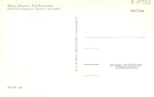 AK / Ansichtskarte Bad_Schandau FDGB Erholungsheim Antonin Zapotocky Bad_Schandau