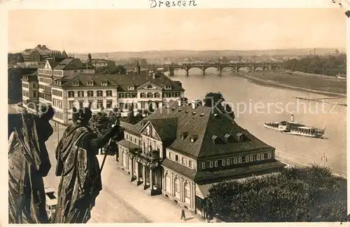 AK / Ansichtskarte Dresden Blick von der Hofkirche auf italienisches Doerfchen und Marienbruecke Dresden