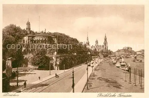 AK / Ansichtskarte Dresden Bruehlsche Terrasse Dresden