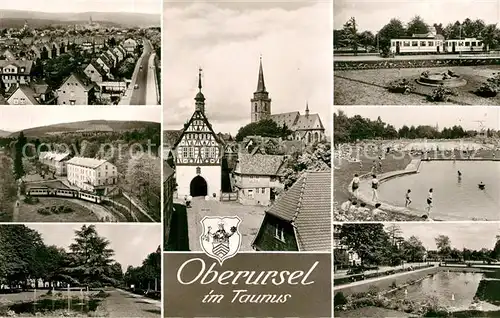 AK / Ansichtskarte Oberursel_Taunus Teilansichten Kirche Schwimmbad Oberursel Taunus