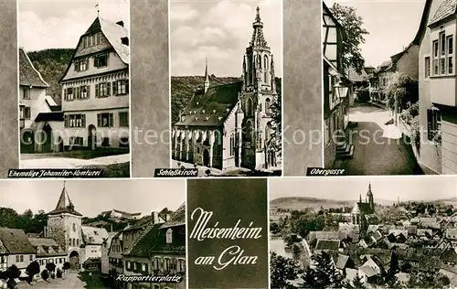 AK / Ansichtskarte Meisenheim_Glan Ehem Johanniter Komturei Schlosskirche Obergasse Rapportierplatz Panorama Meisenheim_Glan