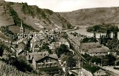 AK / Ansichtskarte Bacharach_Rhein Hotel Herbrecht Panorama Bacharach Rhein