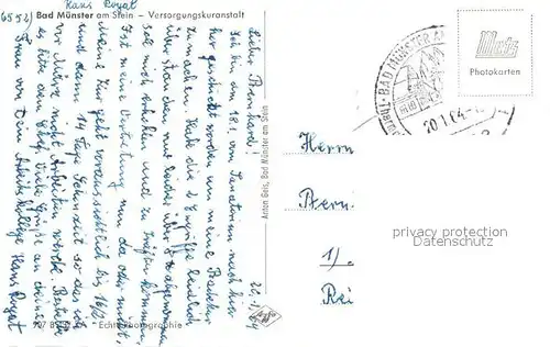 AK / Ansichtskarte Bad_Muenster_Stein_Ebernburg Versorgungskuranstalt Bad_Muenster